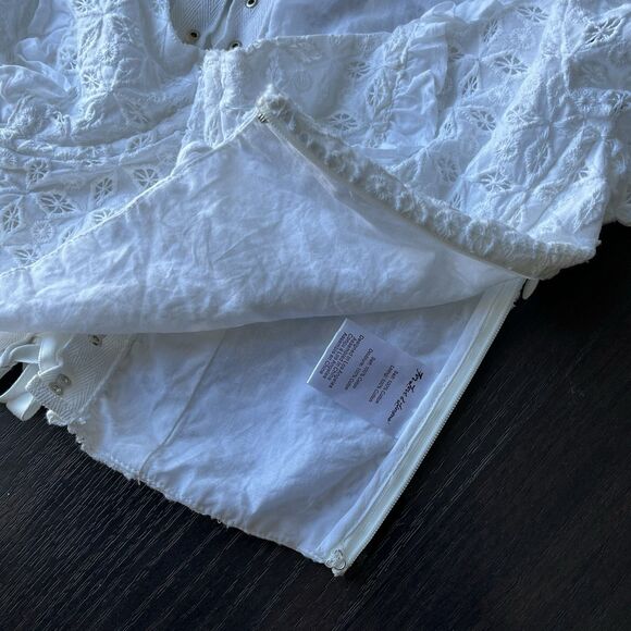 For Love and Lemons Corset Top Sand Dollar Lace Up Eyelet Blouse Underwire Boho - Picture 11 of 16
